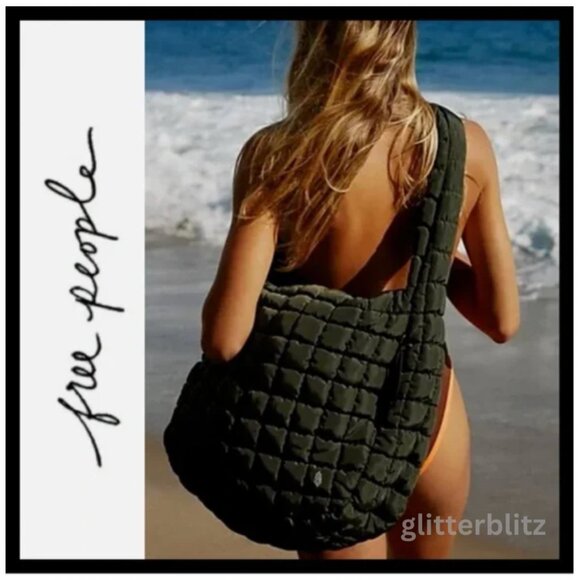 FP Movement by Free People Handbags - Free People FP Movement Quilted Carryall Army Green - Factory Sealed